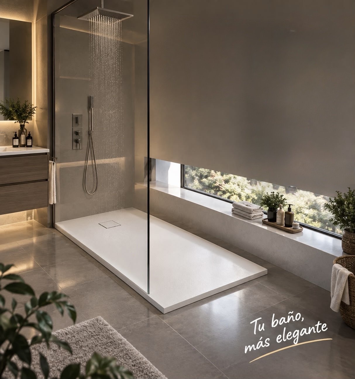 Baño moderno con plato de ducha Nexa